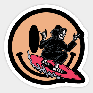 Surfing and skull Sticker